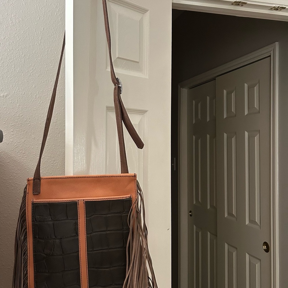 Rodeo special 
Leather Fringe Crossbody Bag
Custom-made, NEVER carried